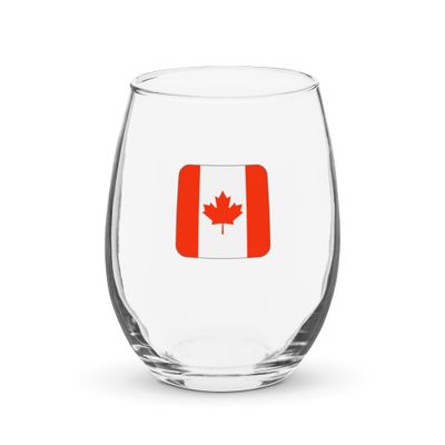 Canada Flag Stemless Wine Glass