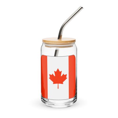 Canada Flag Can-Shaped Glass