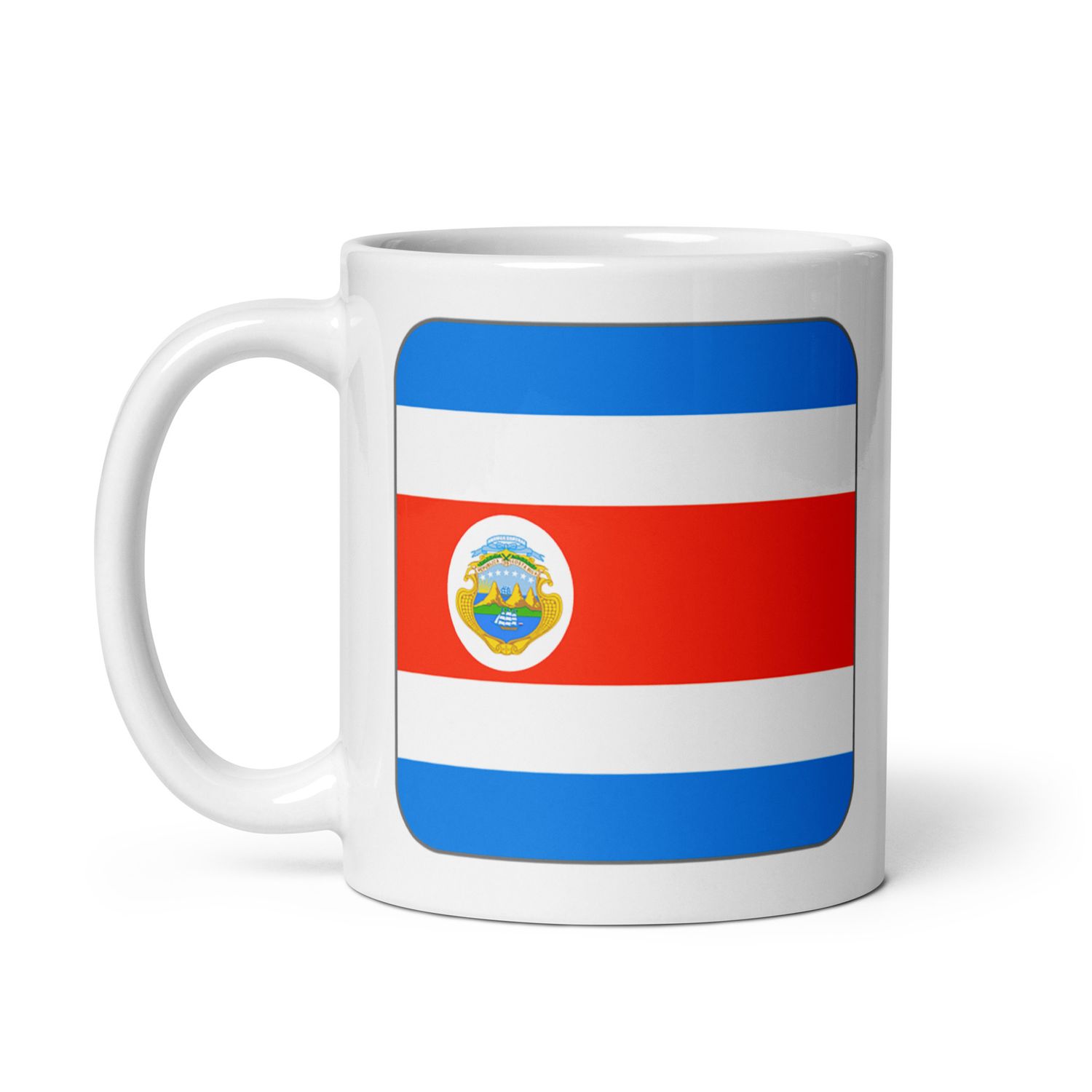 Costa Rica Flag White Coffee Mug