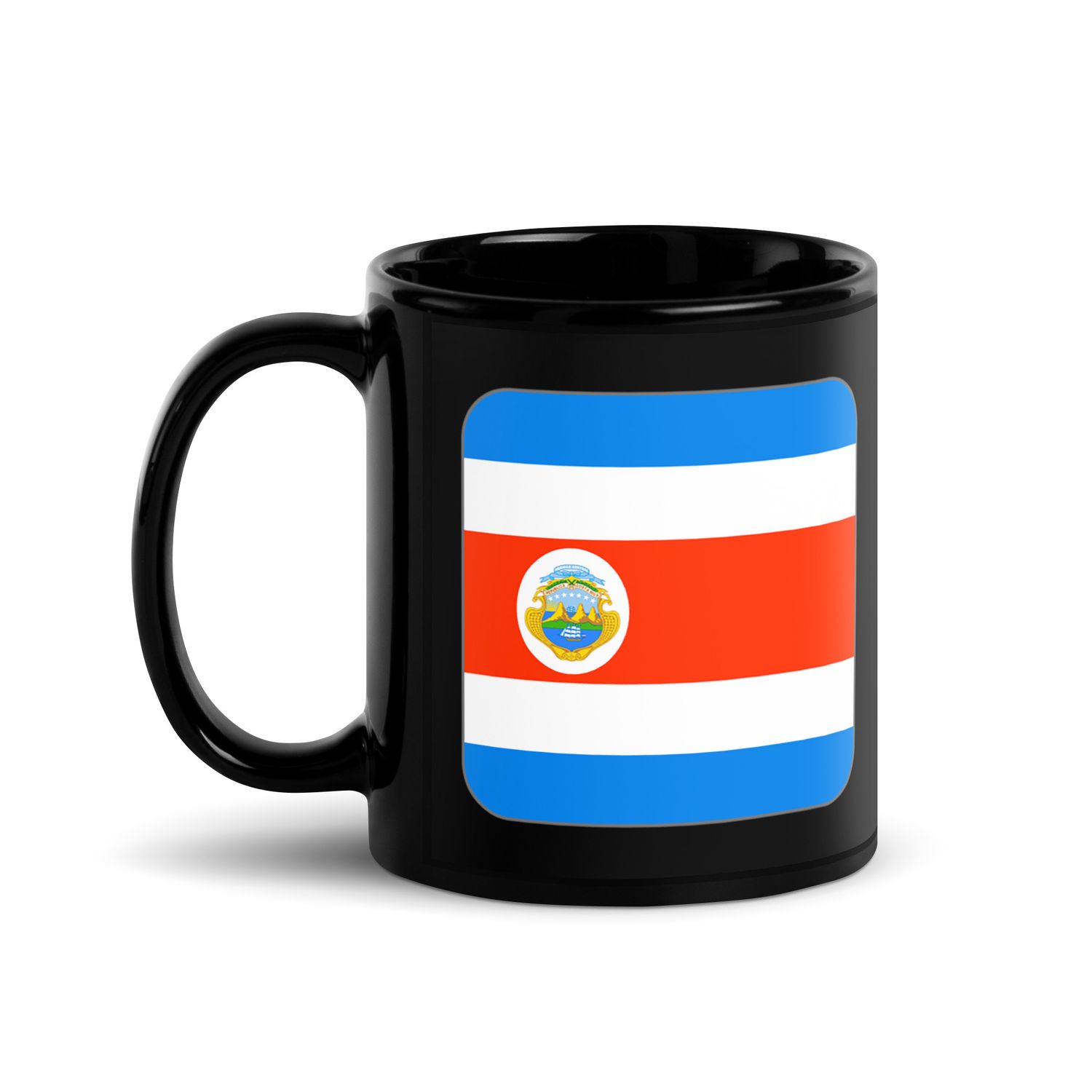 Costa Rica Flag Black Coffee Mug