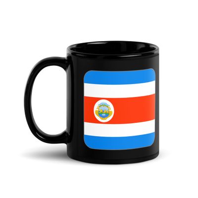 Costa Rica Flag Black Coffee Mug