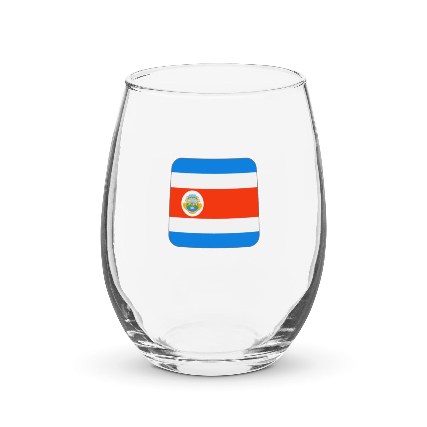 Costa Rica Flag Stemless Wine Glass