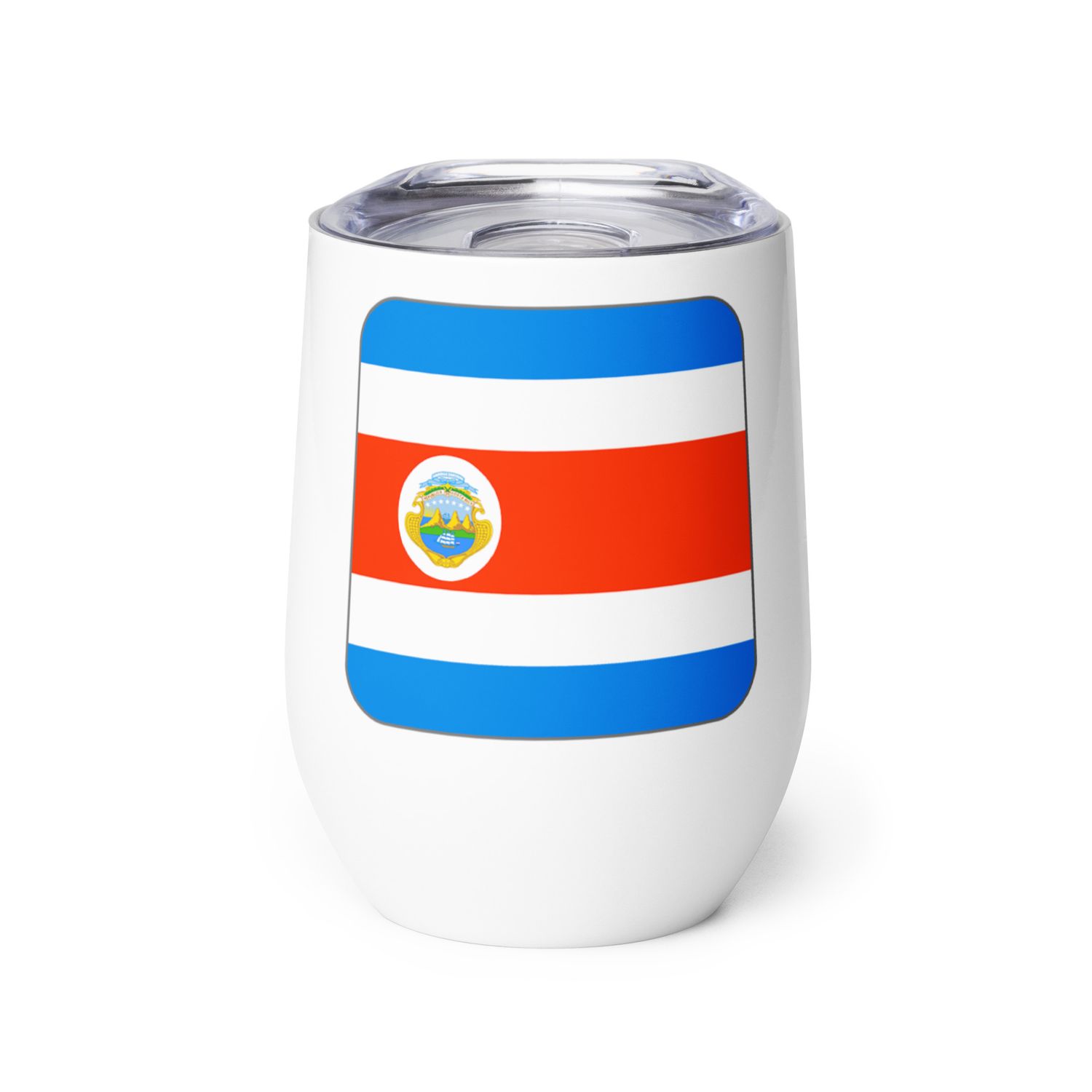 Costa Rica Flag Wine Tumbler