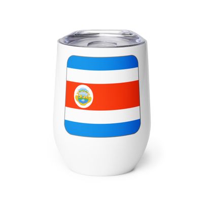 Costa Rica Flag Wine Tumbler