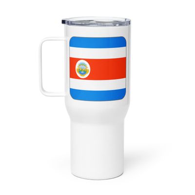 Costa Rica Flag Travel Mug with a Handle