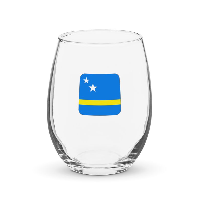 Curaçao Flag Stemless Wine Glass