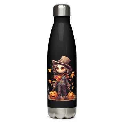 Halloween Scarecrow Boy Pumpkin 1 Stainless Steel Water Bottle