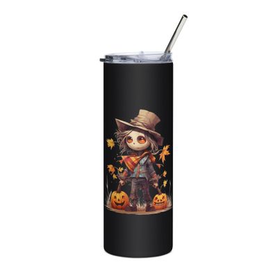 Halloween Scarecrow Boy Pumpkin 1 Stainless Steel Tumbler
