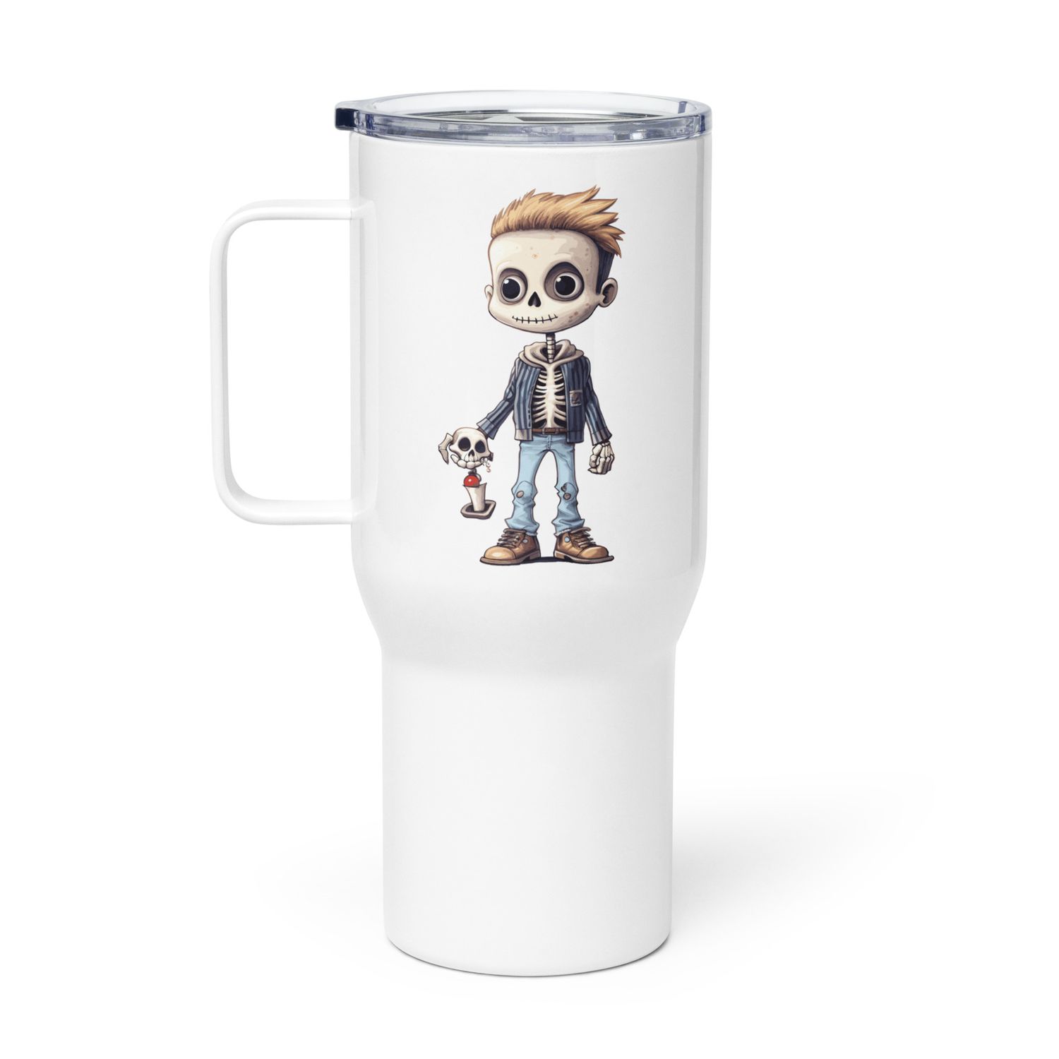Halloween Skeleton Boy 1 Travel Mug with a Handle
