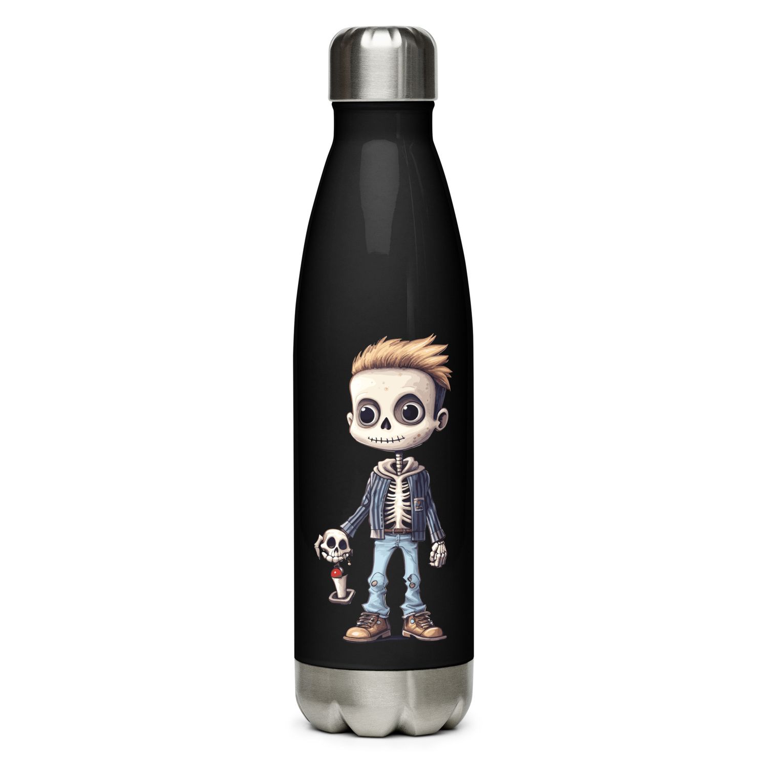 Halloween Skeleton Boy 1 Stainless Steel Water Bottle