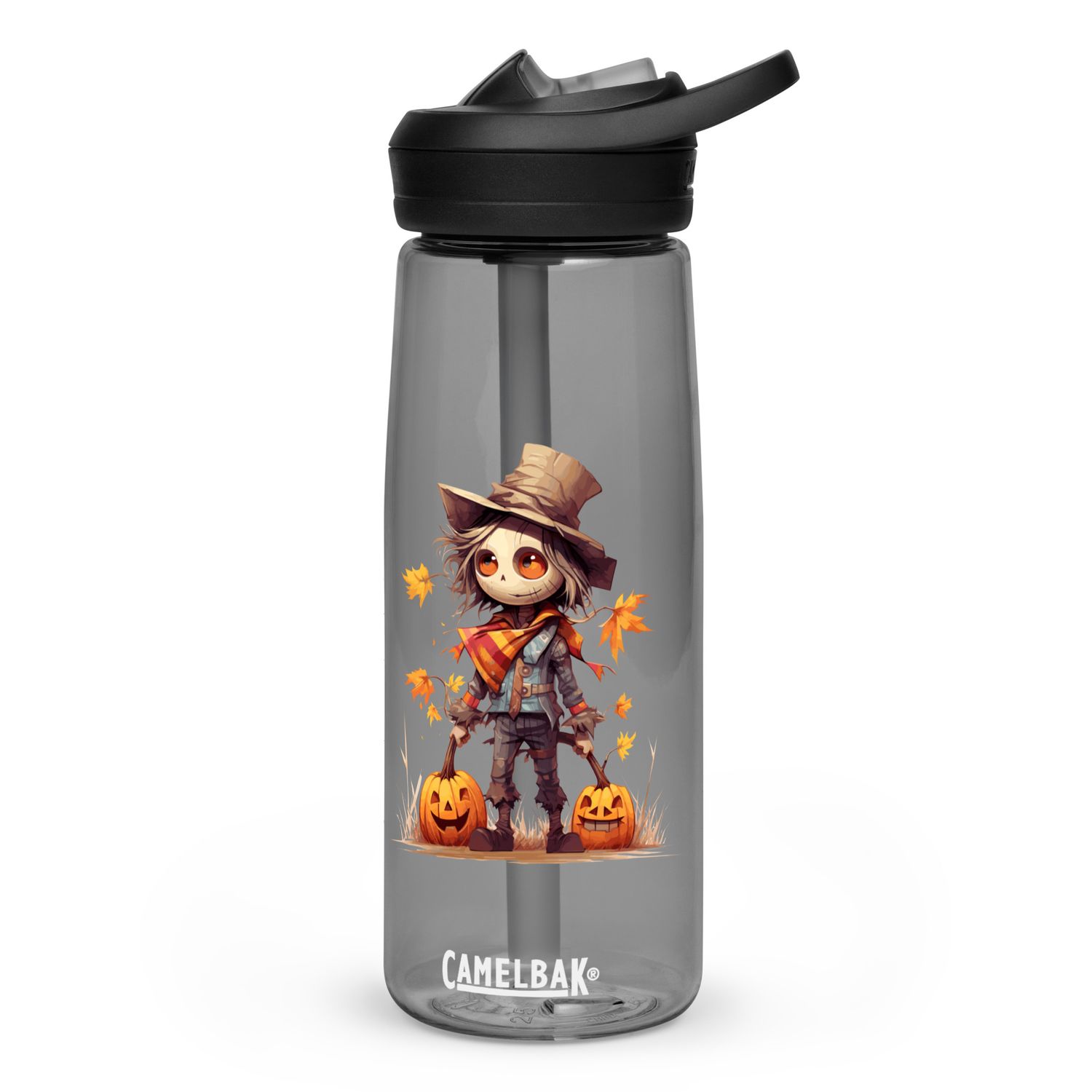 Halloween Scarecrow Boy Pumpkin 1 Sports Water Bottle