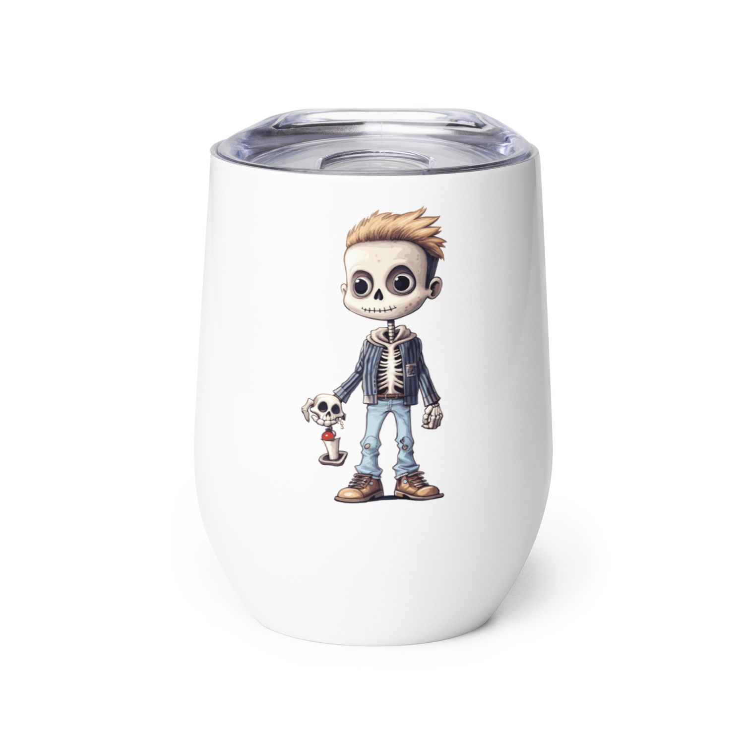 Halloween Skeleton Boy 1 Wine Tumbler