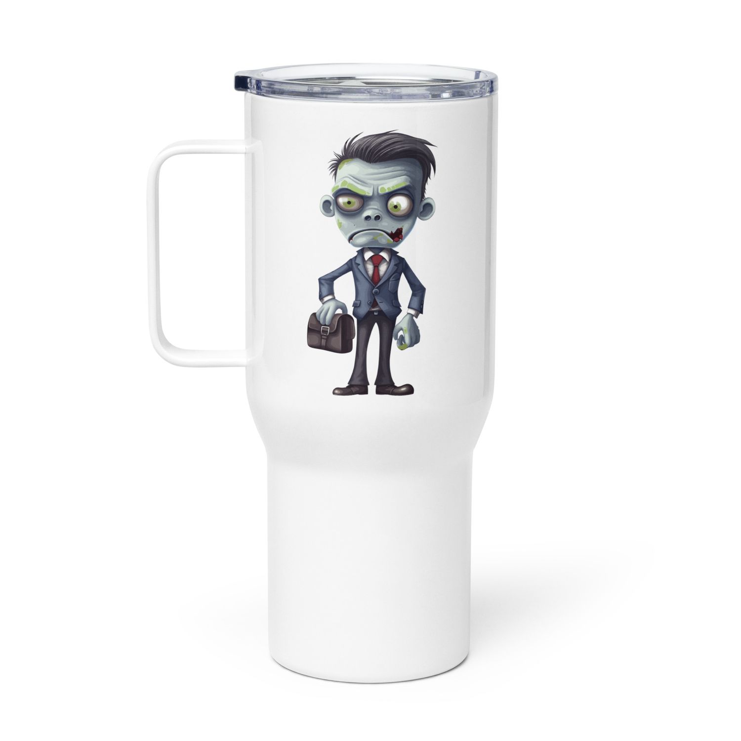 Halloween Zombie in a Suit 1 Travel Mug with a Handle