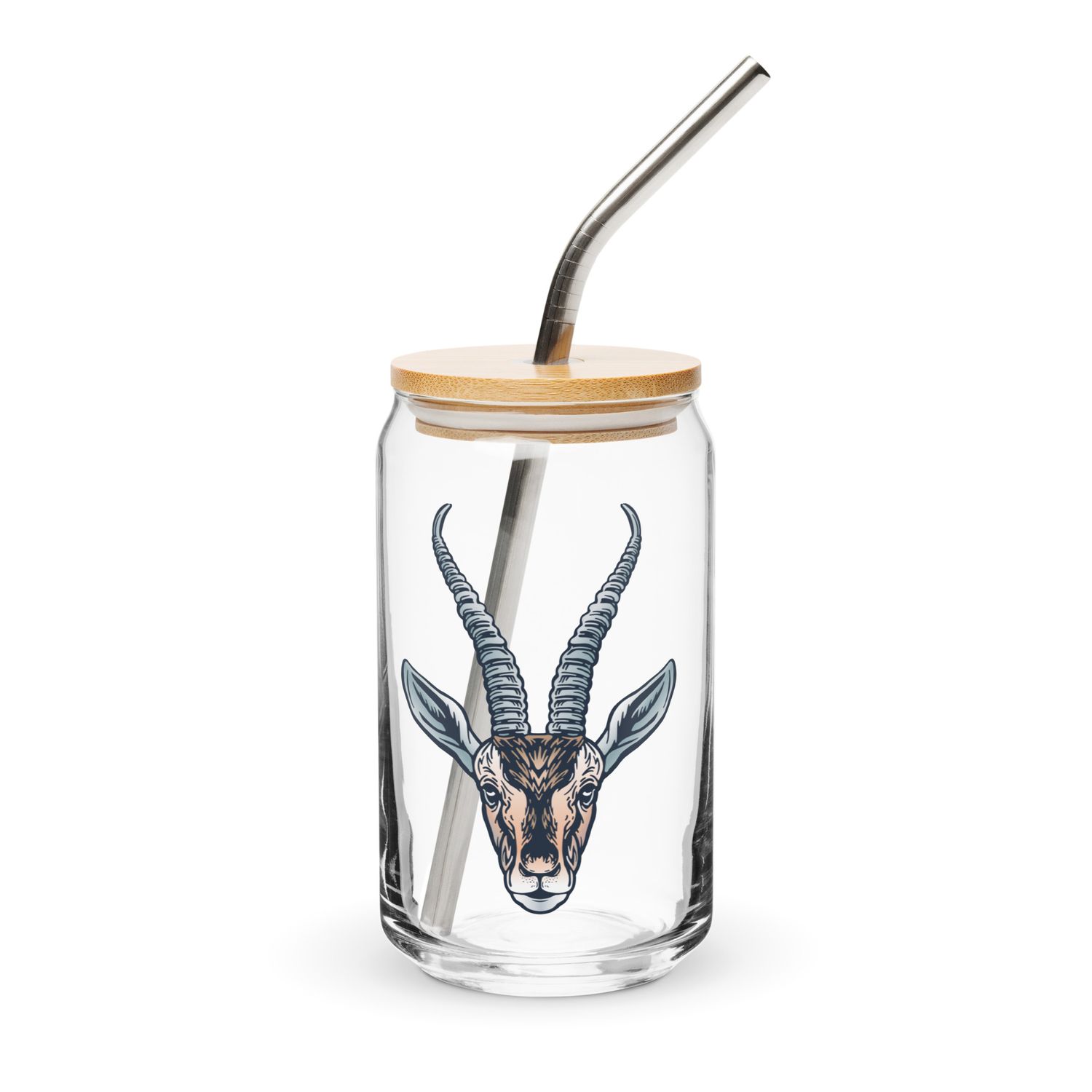 African Gazelle Portrait Can-Shaped Glass