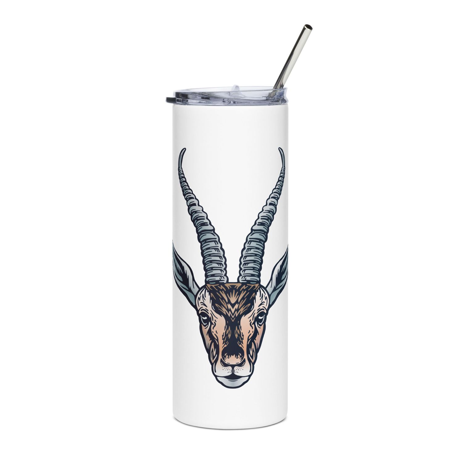 African Gazelle Portrait Stainless Steel Tumbler