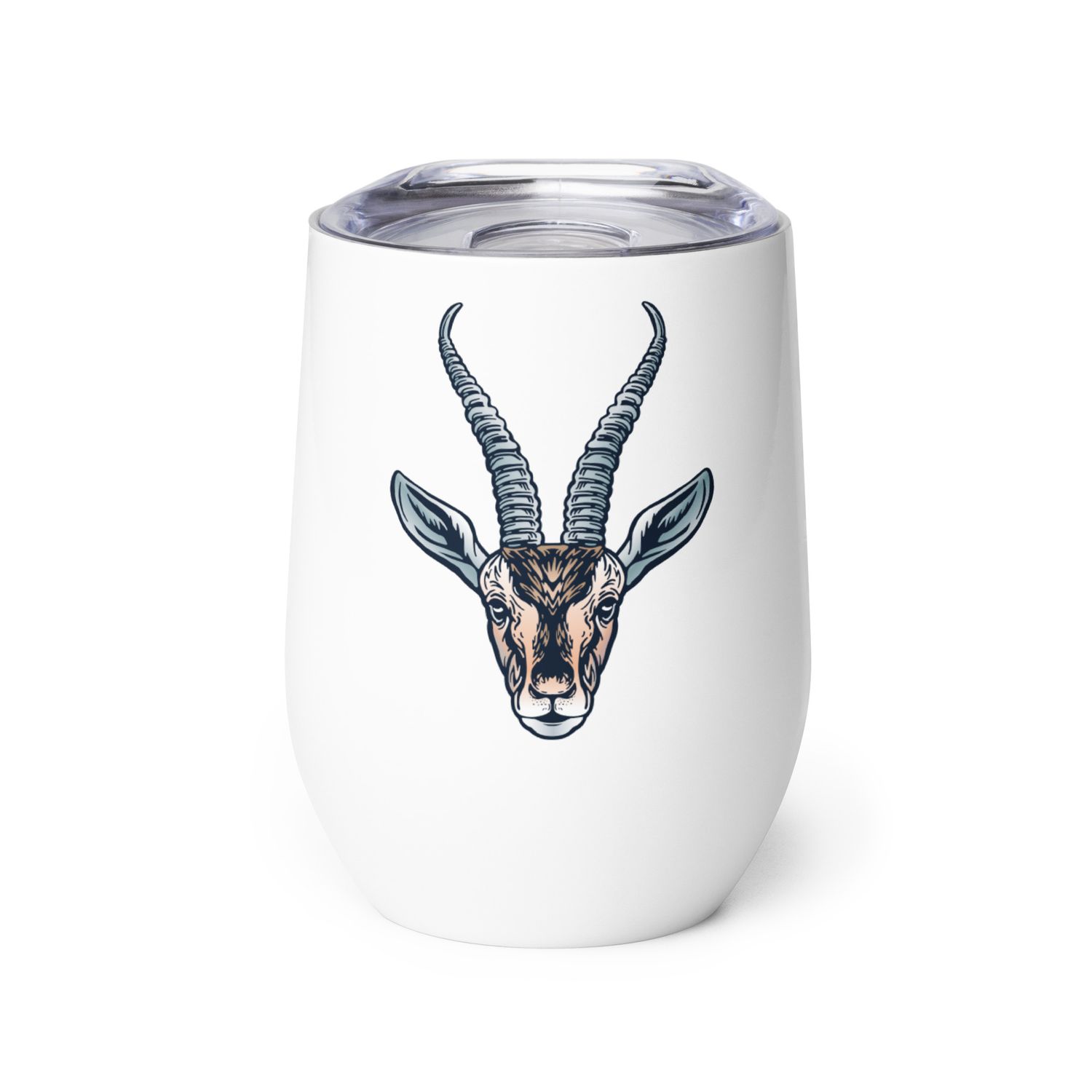 African Gazelle Portrait Wine Tumbler