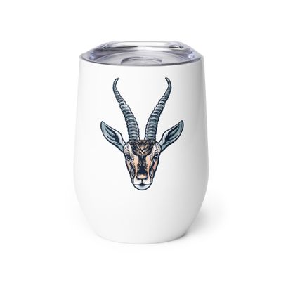 African Gazelle Portrait Wine Tumbler