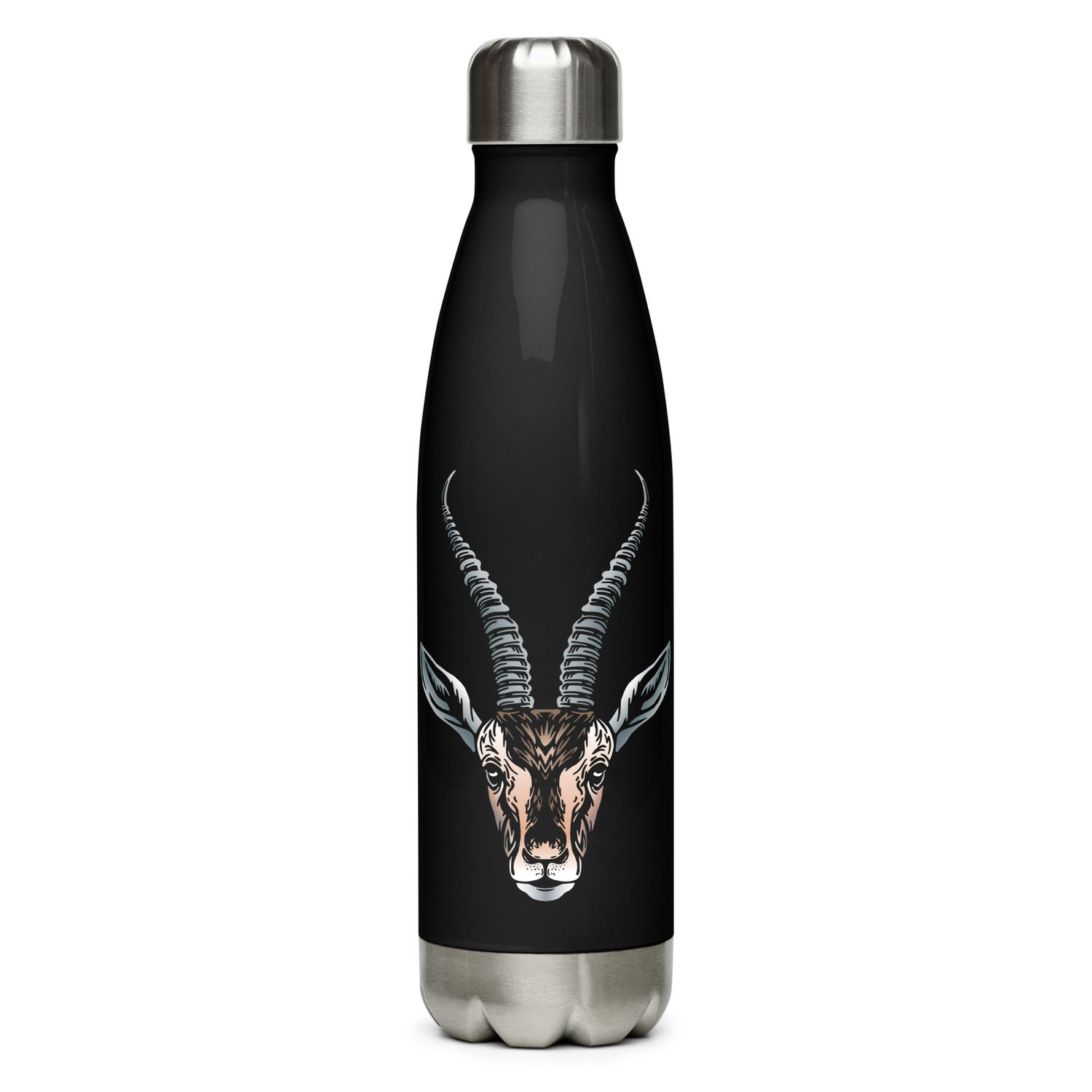 African Gazelle Portrait Stainless Steel Water Bottle