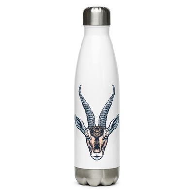 African Gazelle Portrait Stainless Steel Water Bottle
