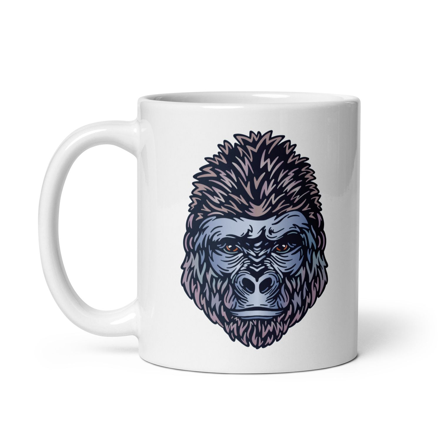 African Gorilla Portrait White Coffee Mug