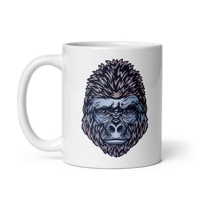African Gorilla Portrait White Coffee Mug