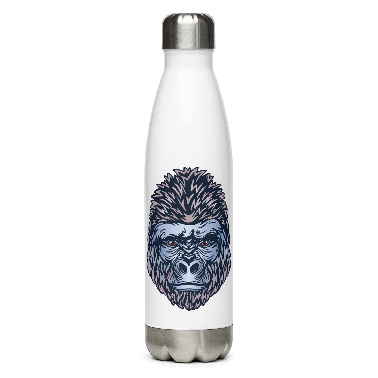African Gorilla Portrait Stainless Steel Water Bottle