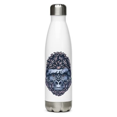 African Gorilla Portrait Stainless Steel Water Bottle