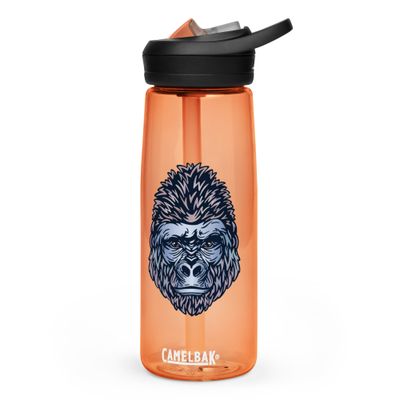 African Gorilla Portrait Sports Water Bottle