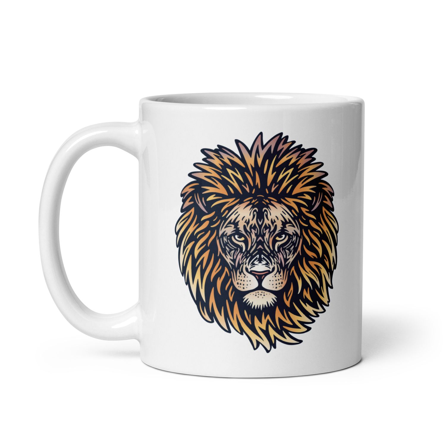 African Lion Portrait White Coffee Mug