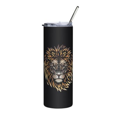 African Lion Portrait Stainless Steel Tumbler