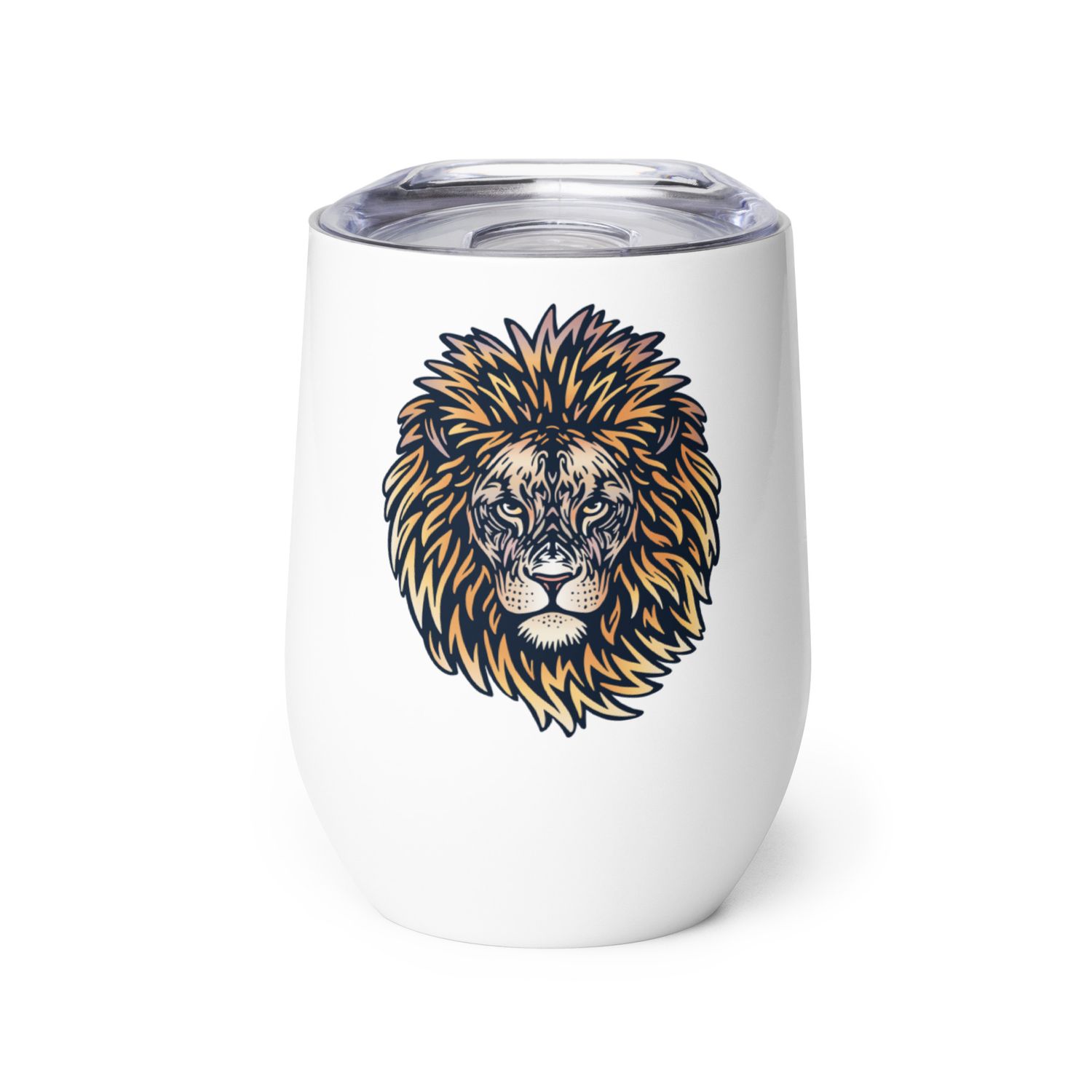 African Lion Portrait Wine Tumbler