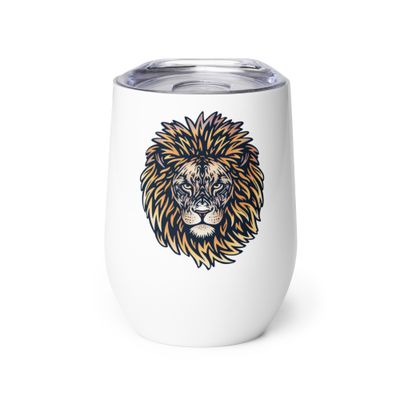 African Lion Portrait Wine Tumbler