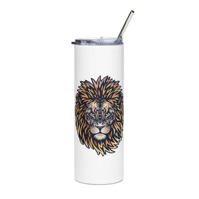 African Lion Portrait Stainless Steel Tumbler