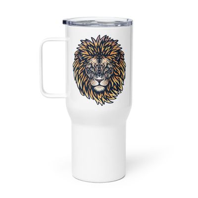 African Lion Portrait Travel Mug with a Handle