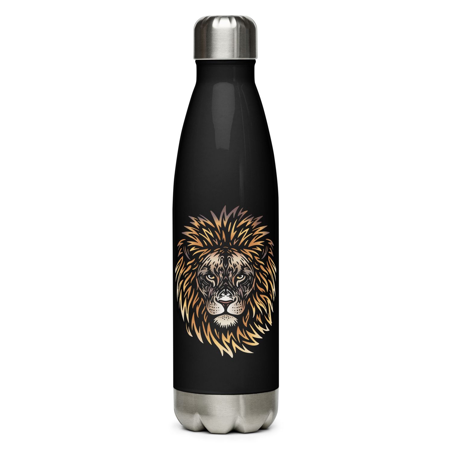 African Lion Portrait Stainless Steel Water Bottle