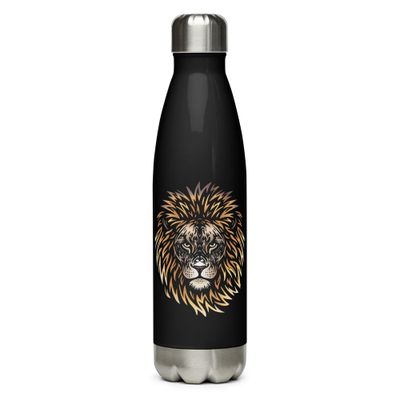 African Lion Portrait Stainless Steel Water Bottle