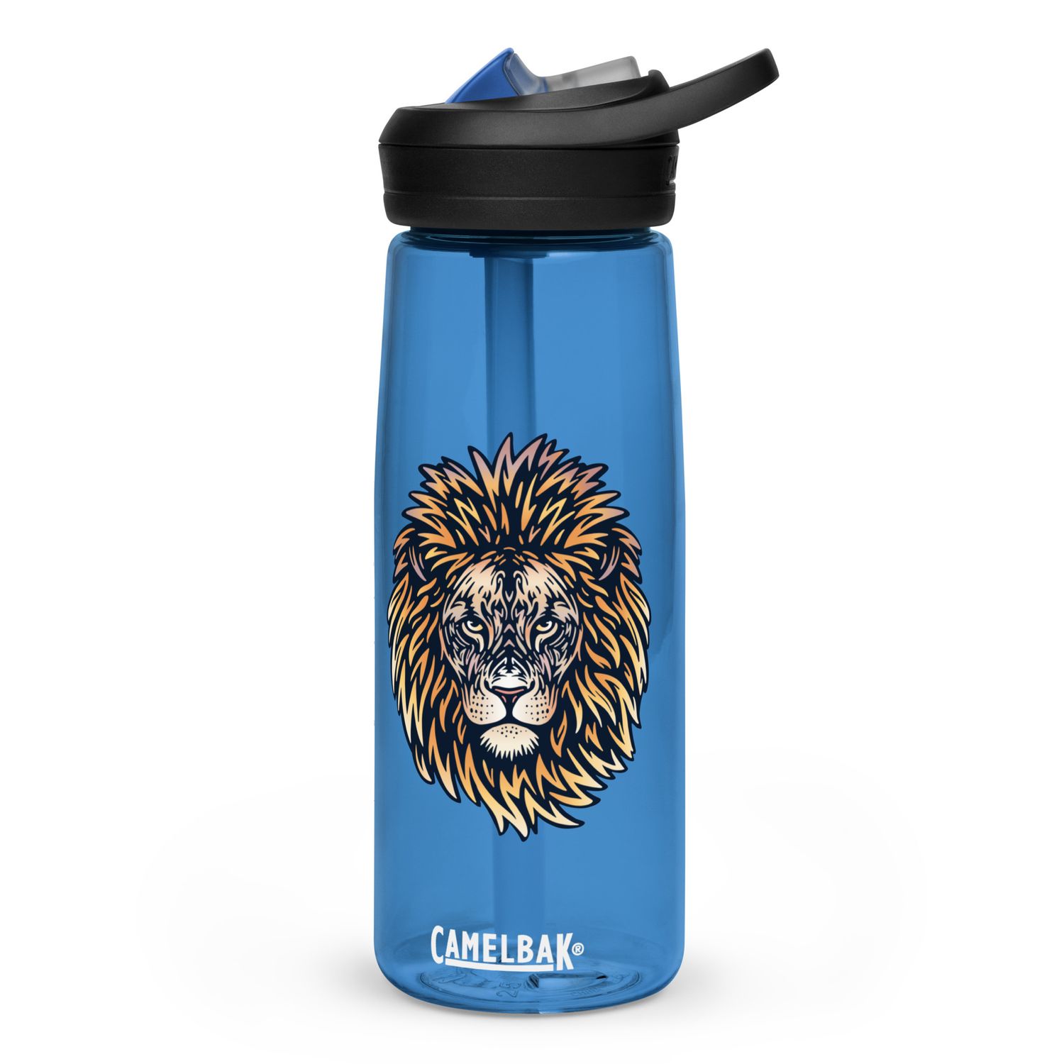 African Lion Portrait Sports Water Bottle