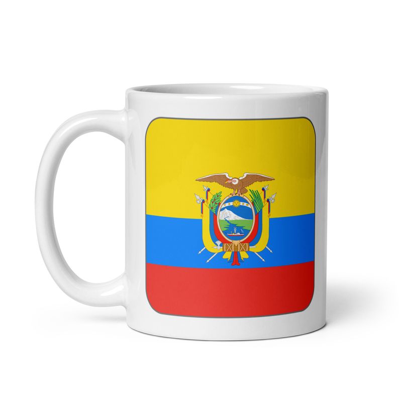 Ecuador Flag White Coffee Mug