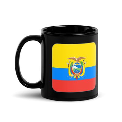 Ecuador Flag Black Coffee Mug