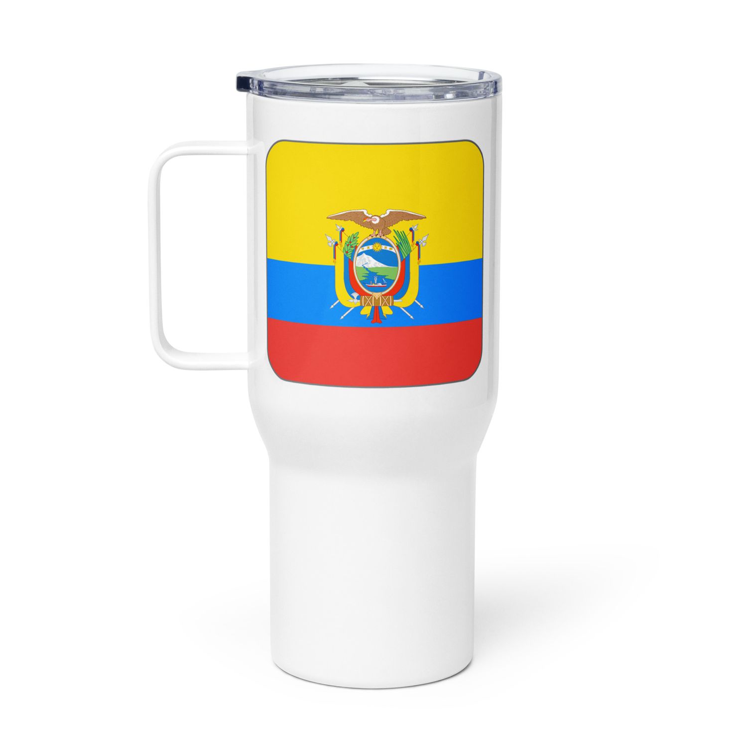 Ecuador Flag Travel Mug with a Handle