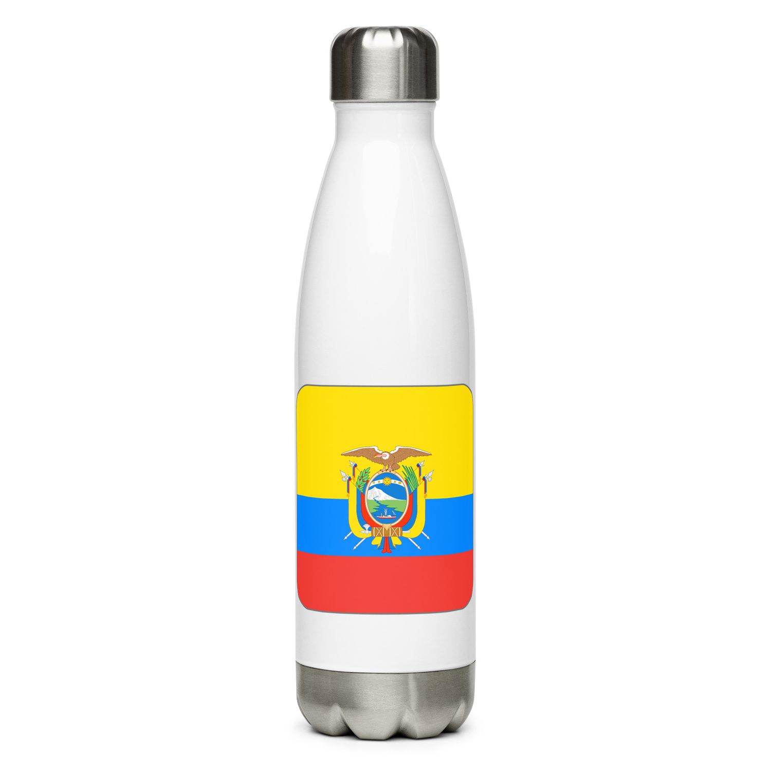 Ecuador Flag Stainless Steel Water Bottle