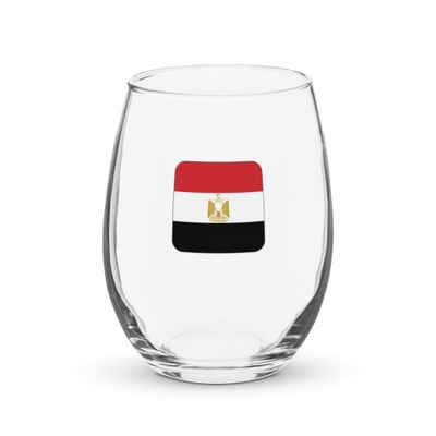 Egypt Flag Stemless Wine Glass