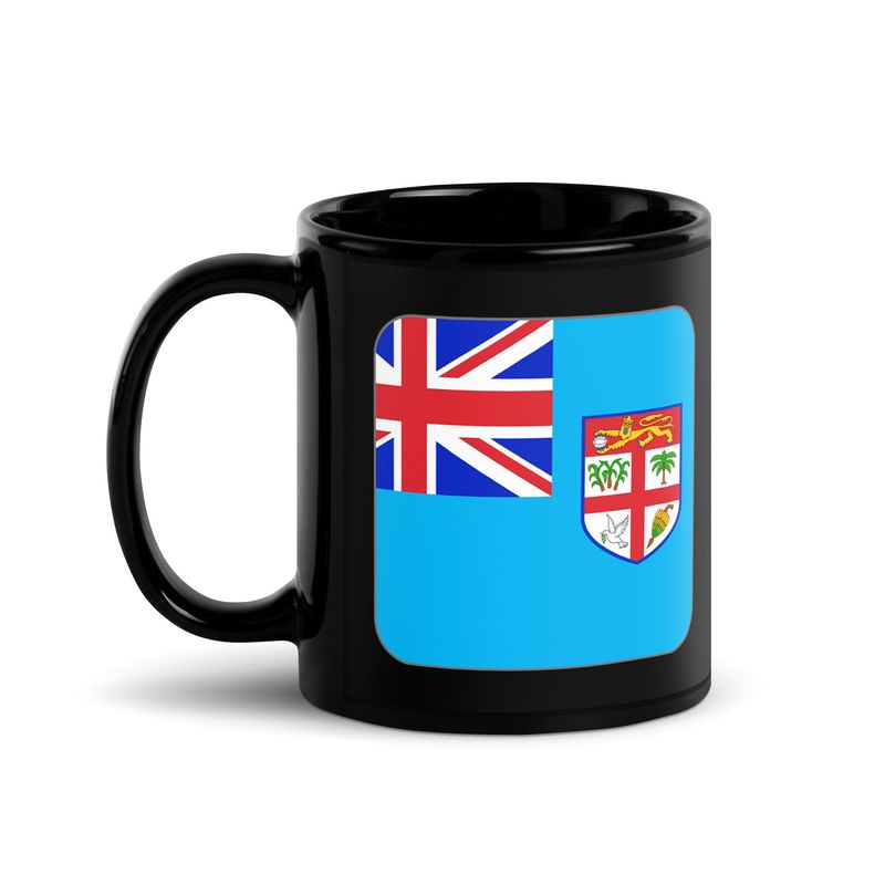 Fiji Flag Black Coffee Mug