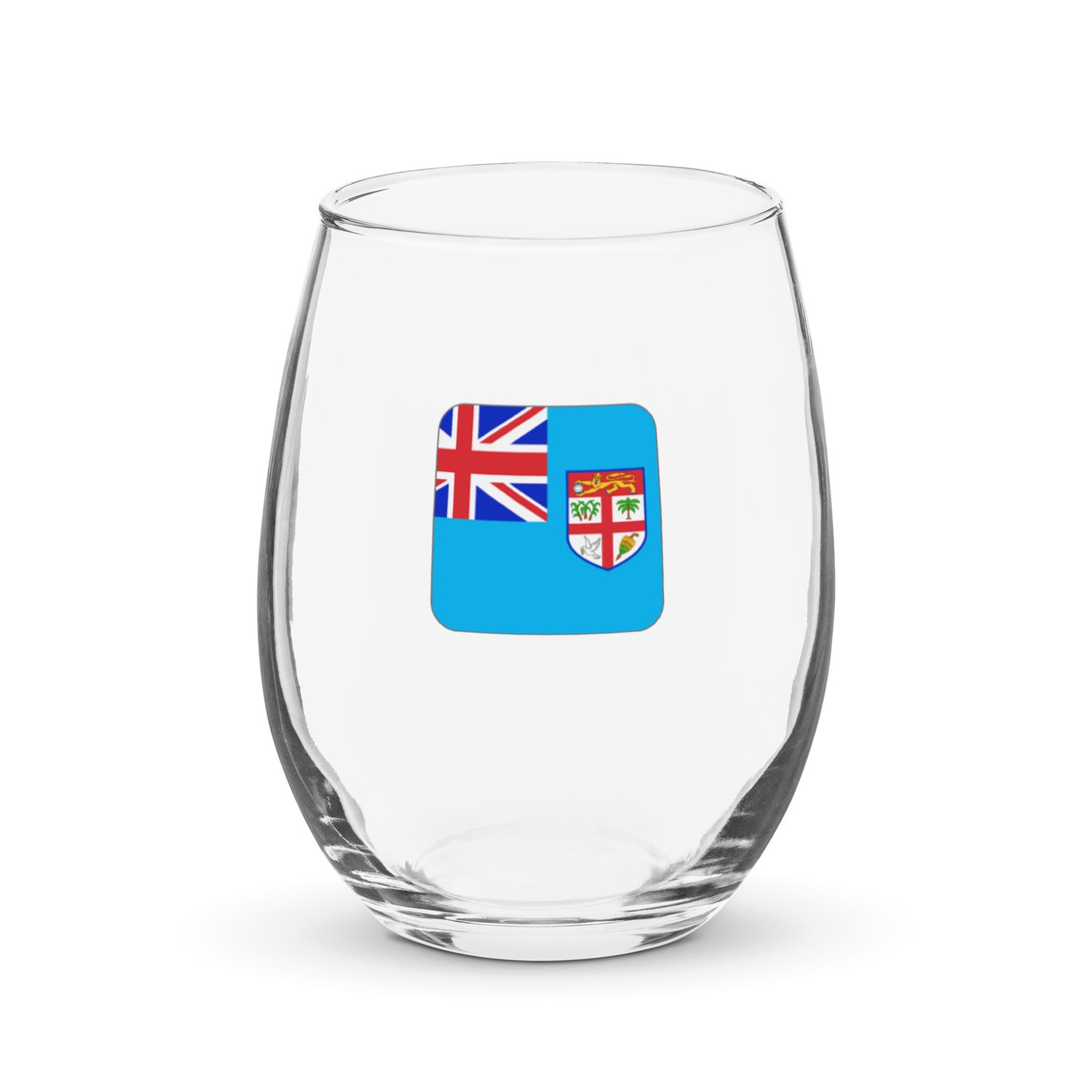 Fiji Flag Stemless Wine Glass