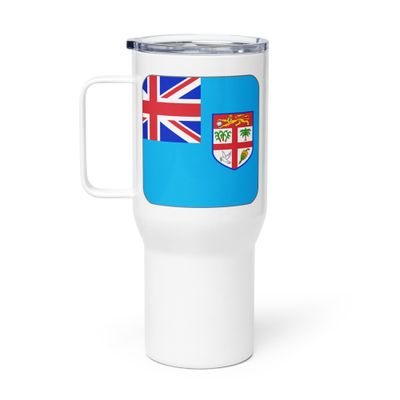 Fiji Flag Travel Mug with a Handle