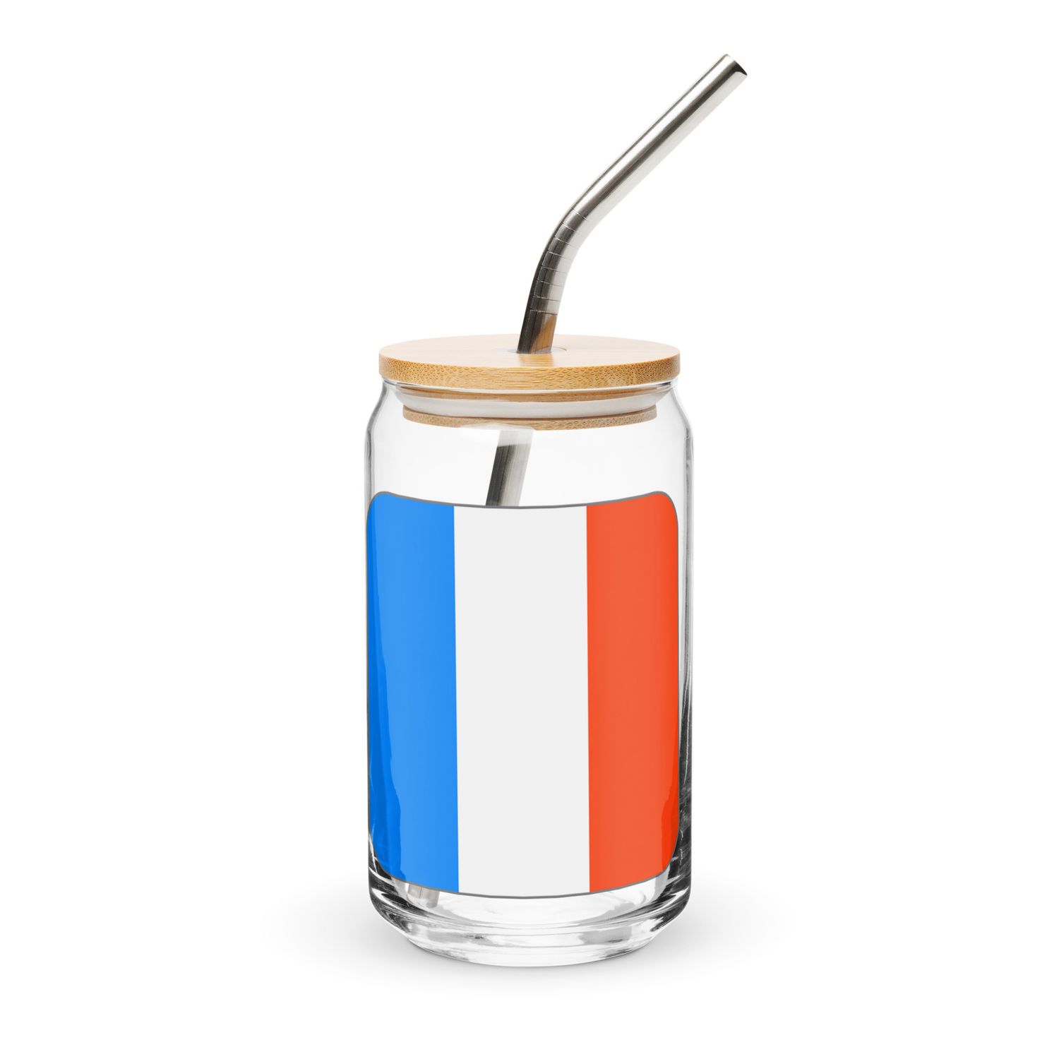 France Flag Can-Shaped Glass
