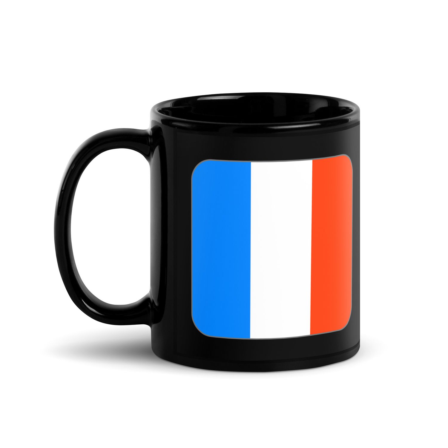 France Flag Black Coffee Mug
