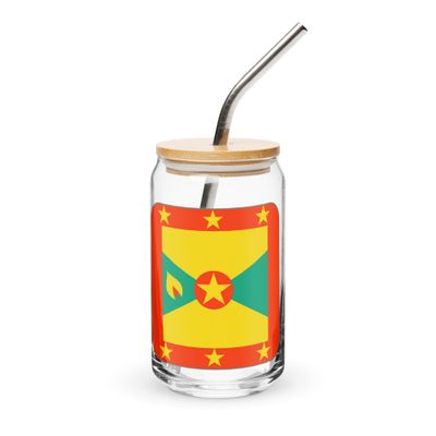 Grenada Flag Can-Shaped Glass
