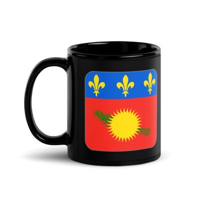 Guadeloupe Flag Black Coffee Mug