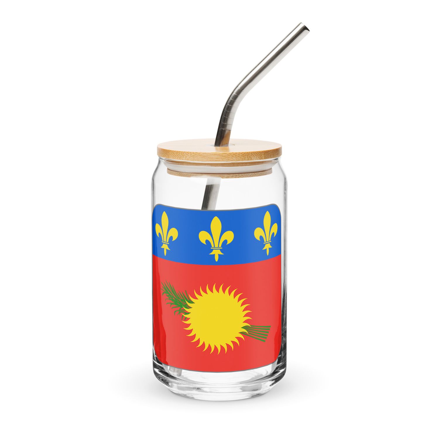 Guadeloupe Flag Can-Shaped Glass
